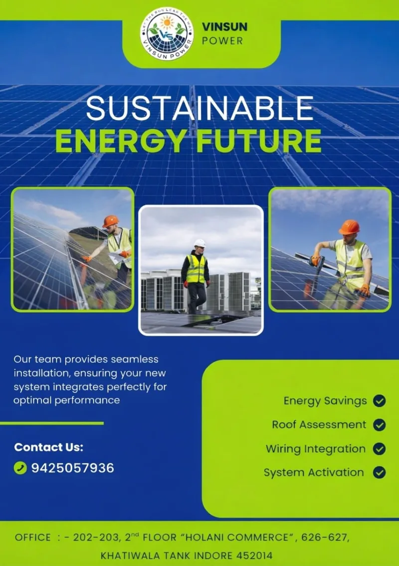 Sustainable energy future — industrial solar plant installation by Vinsun Power